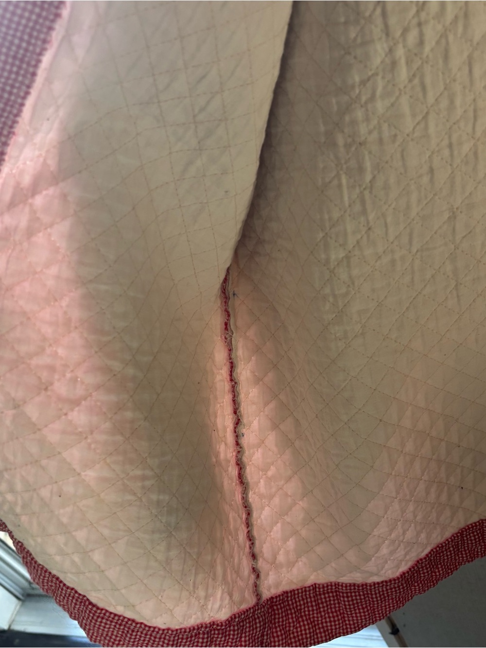 Homemade Quilted Red Check Open Front Jacket - Picture 4 of 10